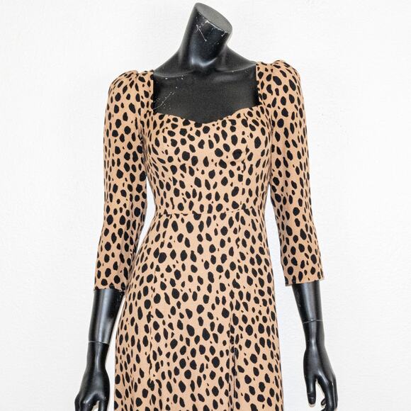 Reformation Mara Midi Dress in Bobcat prints size 4P $248 - Picture 8 of 11